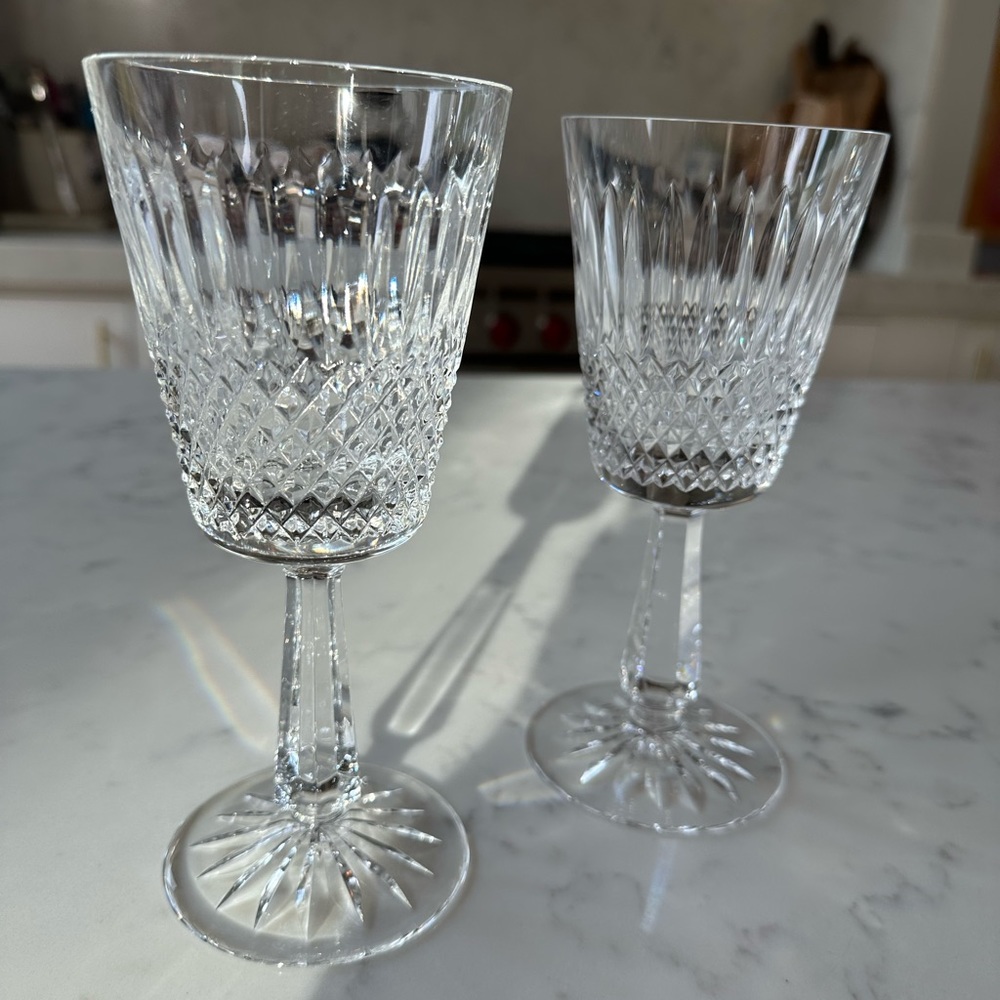 PAIR OF IRISH CRYSTAL WINE GLASSES